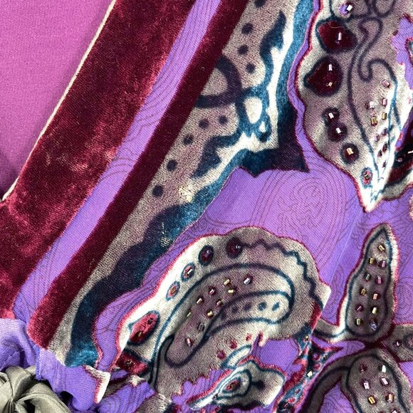 Vintage y2k Hale Bob Babydoll Top Size S Ribbon‎ Fairy Embellished Silk Blend - Picture 5 of 6